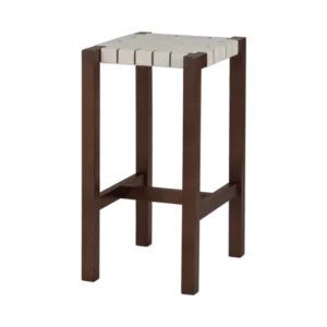 Tabouret de bar en hêtre et coton marron foncé 43x35x68cm Toli - Noo.ma - The Cool Republic