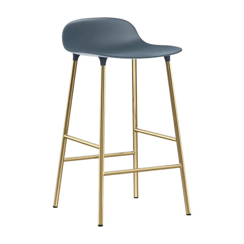 tabouret de bar en laiton et pp bleu 65 cm Form - Normann Copenhagen - The Cool Republic