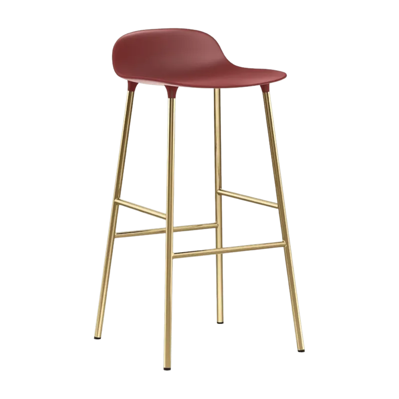 Tabouret de bar en laiton et pp rouge 75 cm Form - Normann Copenhagen - The Cool Republic