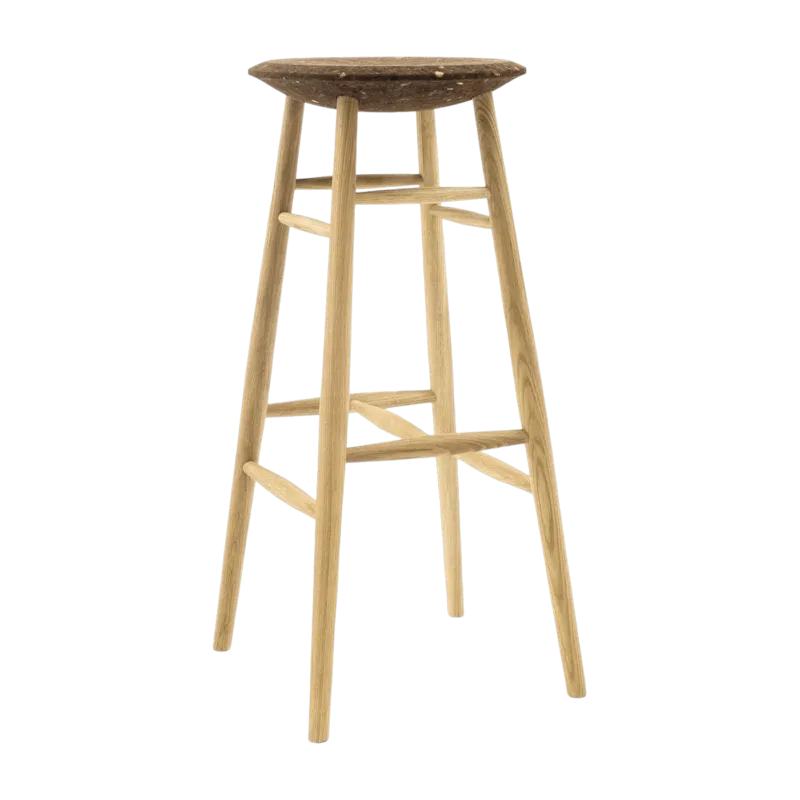 Tabouret de bar en liège foncé et bois naturel Drifted - Hem - The Cool Republic