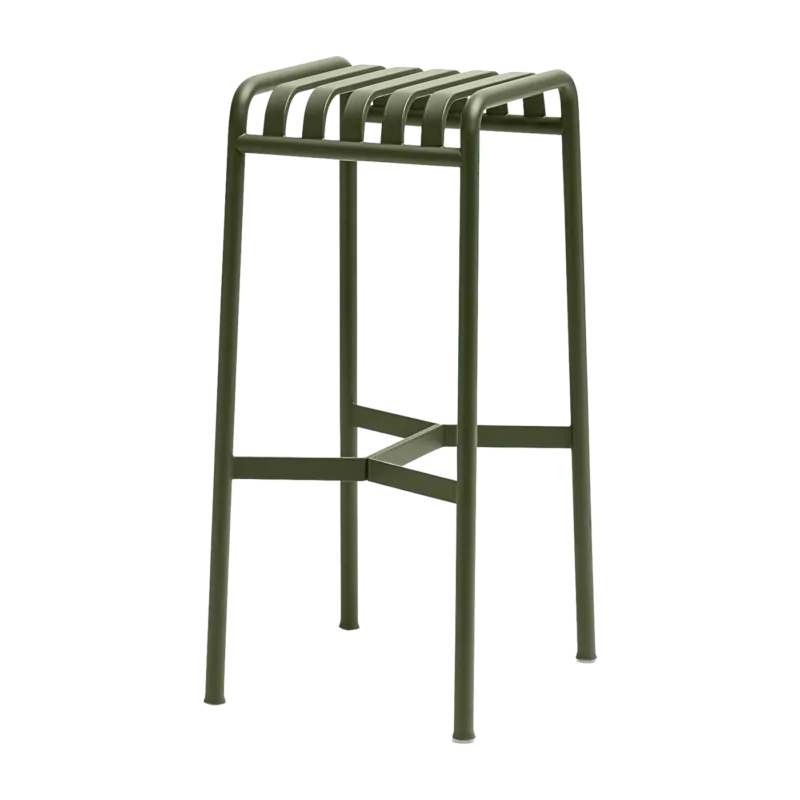 Tabouret de bar en métal olive Palissade - HAY - The Cool Republic