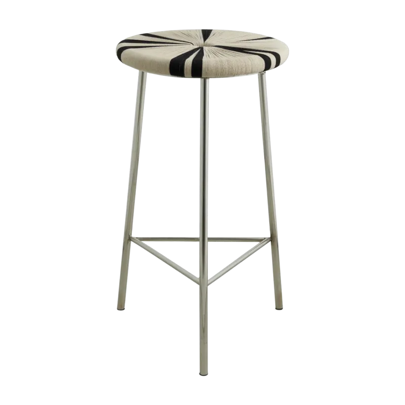 Tabouret de bar en tissage de jute fer et acier 71,5cm Morice - Nordal - The Cool Republic
