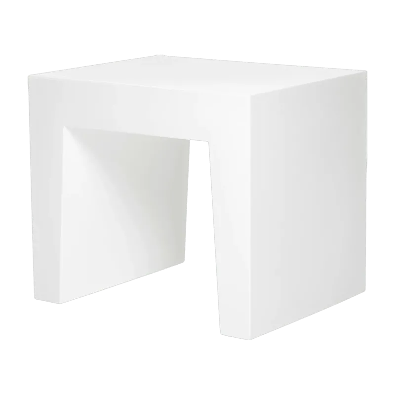 Tabouret de jardin blanc en matières recyclées Concrete - Fatboy - The Cool Republic