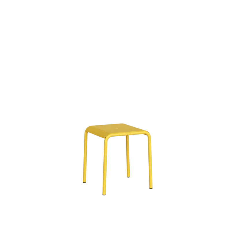 Tabouret de jardin en acier thermolaqué inoxydable jaune 42x40x45cm Panorama - TIPTOE - The Cool Republic