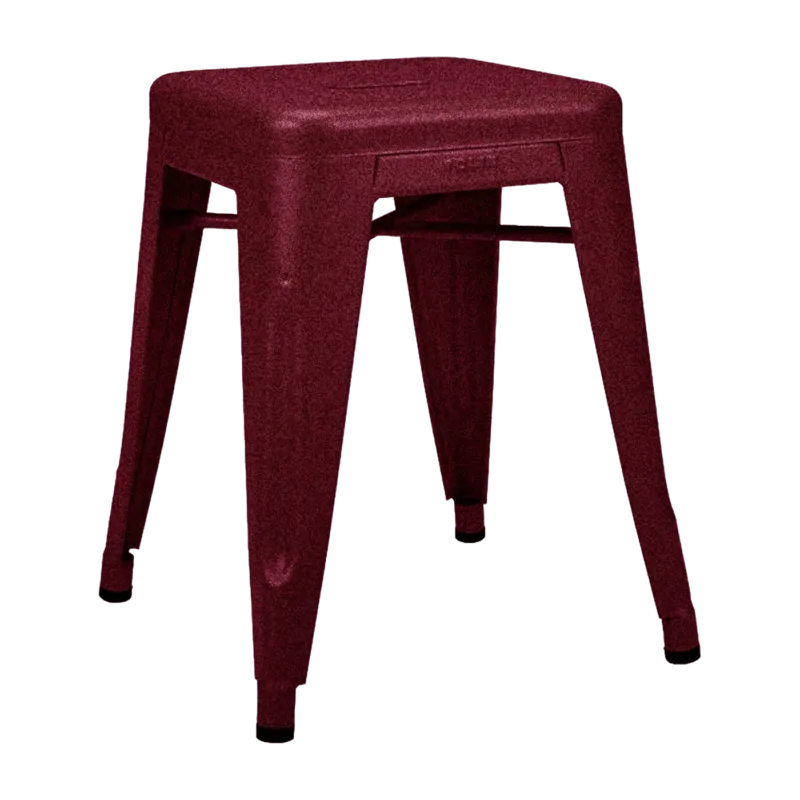 Tabouret en acier H45 Bourgogne mat fine texture - Tolix - The Cool Republic
