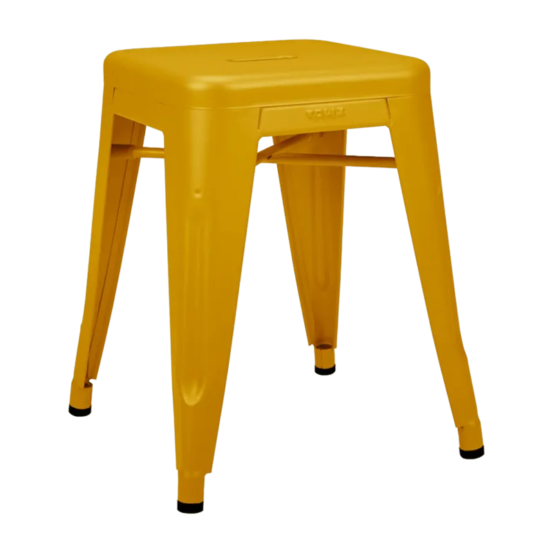 Tabouret en acier H45 Jaune moutarde mat - Tolix - The Cool Republic
