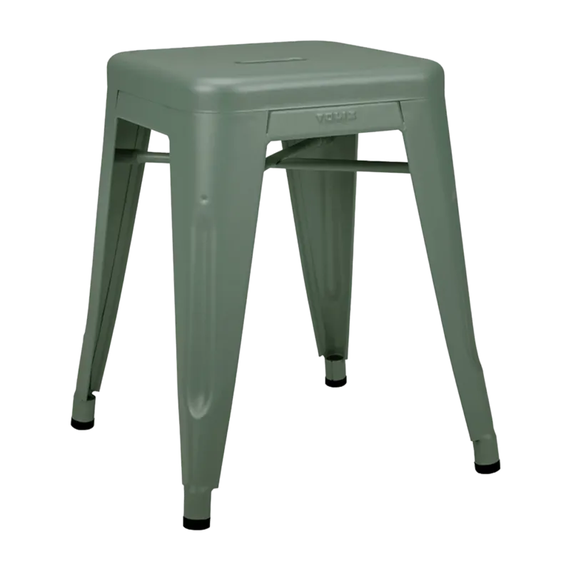 Tabouret en acier H45 Vert lichen mat fine texture - Tolix - The Cool Republic