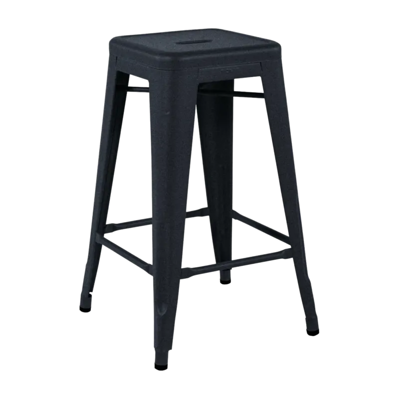 Tabouret en acier H65 Bleu nuit mat fine texture - Tolix - The Cool Republic