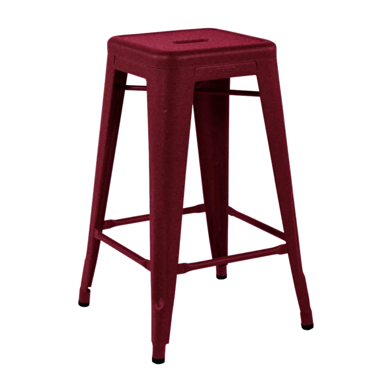 Tabouret en acier H65 Bourgogne mat fine texture - Tolix - The Cool Republic