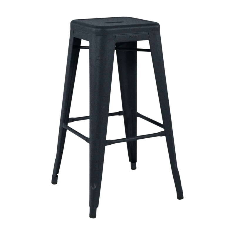 Tabouret en acier H75 Bleu nuit mat fine texture - Tolix - The Cool Republic