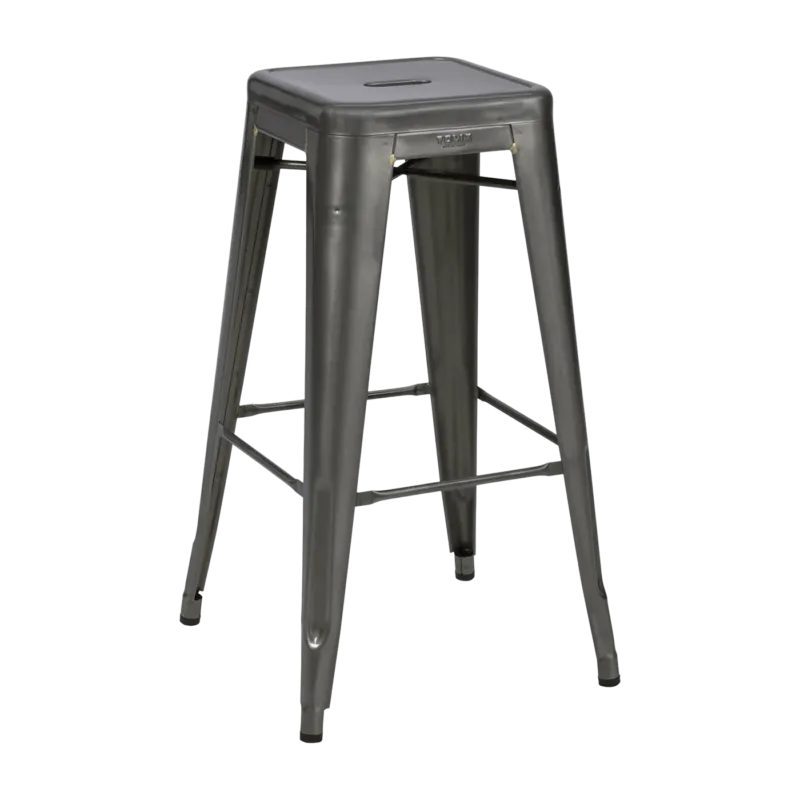 Tabouret en acier H75 Brut verni satiné - Tolix - The Cool Republic
