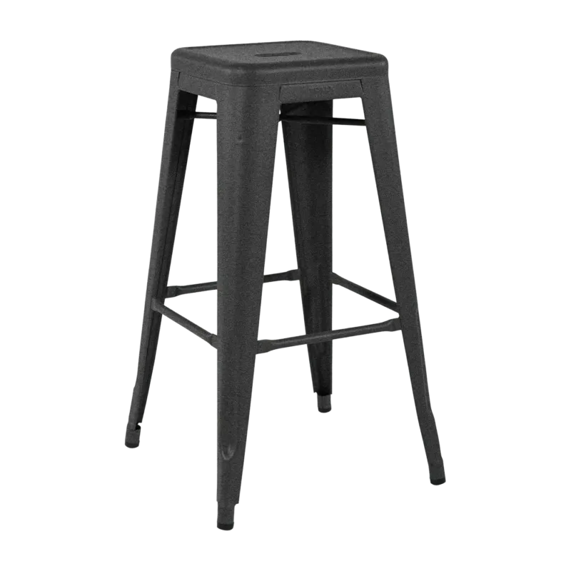 Tabouret en acier H75 Graphite mat fine texture - Tolix - The Cool Republic