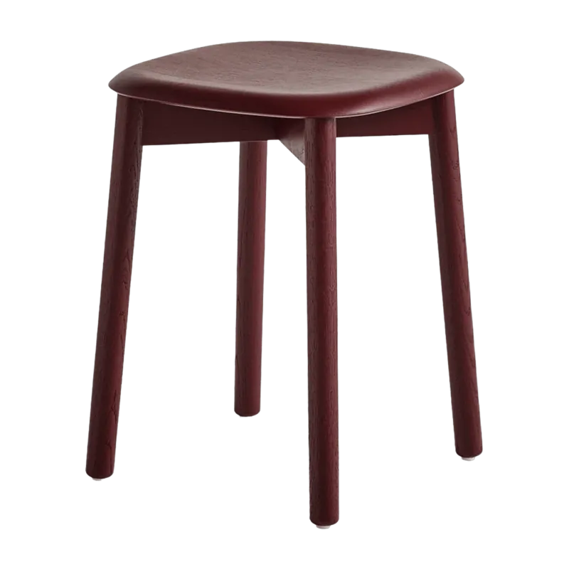 Tabouret en bois de chêne bordeaux Soft Edge 72 - HAY - The Cool Republic