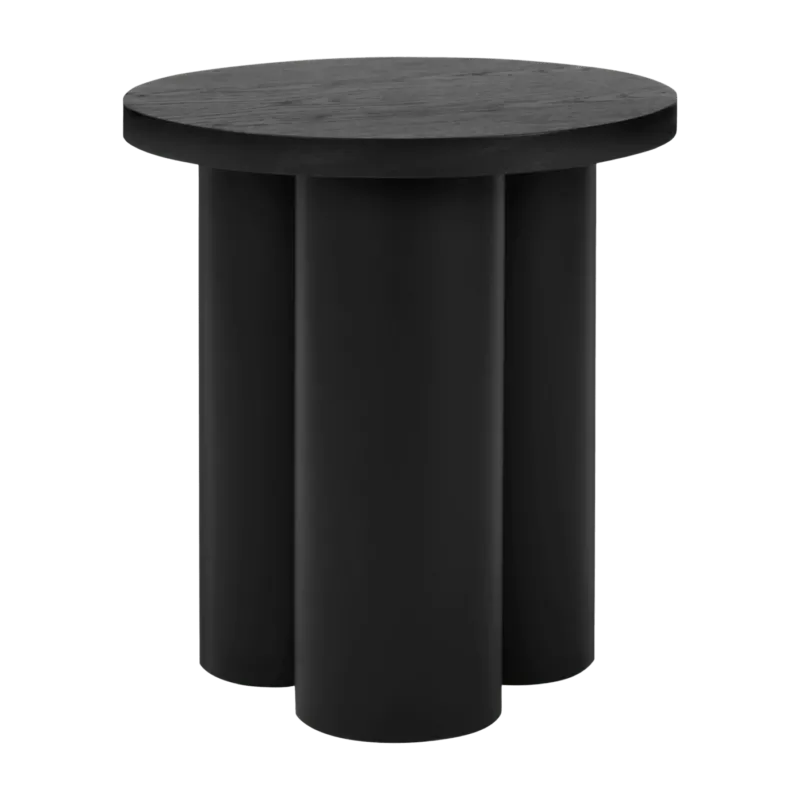 Tabouret en placage de chêne et tôle d'acier noir Oly - noo.ma - The Cool Republic