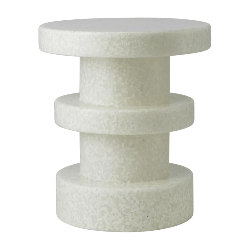 Tabouret en polyéthylène recyclé blanc / blanc Stack Bit Stool - Normann Copenhagen - The Cool Republic