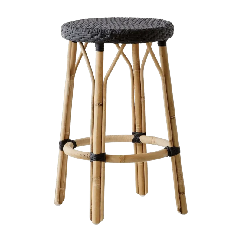 Tabouret en rotin noir 68 cm Simone - Sika Design - The Cool Republic