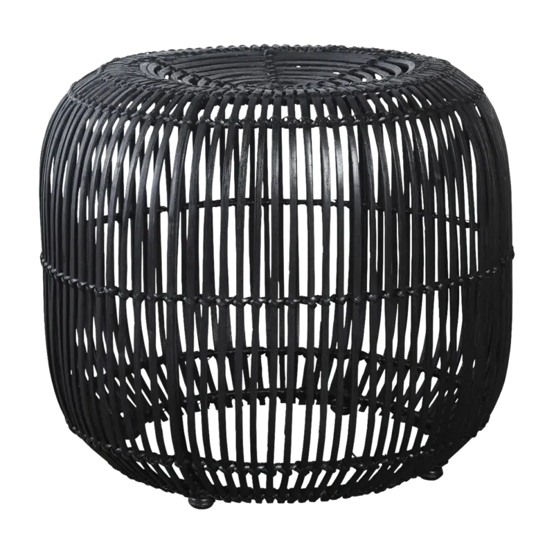 Tabouret en rotin noir - House doctor - The Cool Republic