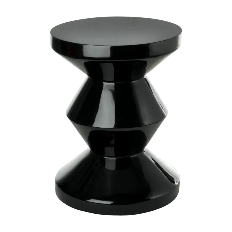 Tabouret noir laqué Zig Zag - Pols Potten - The Cool Republic