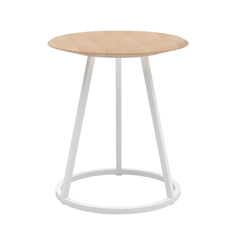 Tabouret rond en frêne naturel blanc 45 cm Gustave - Hartô - The Cool Republic