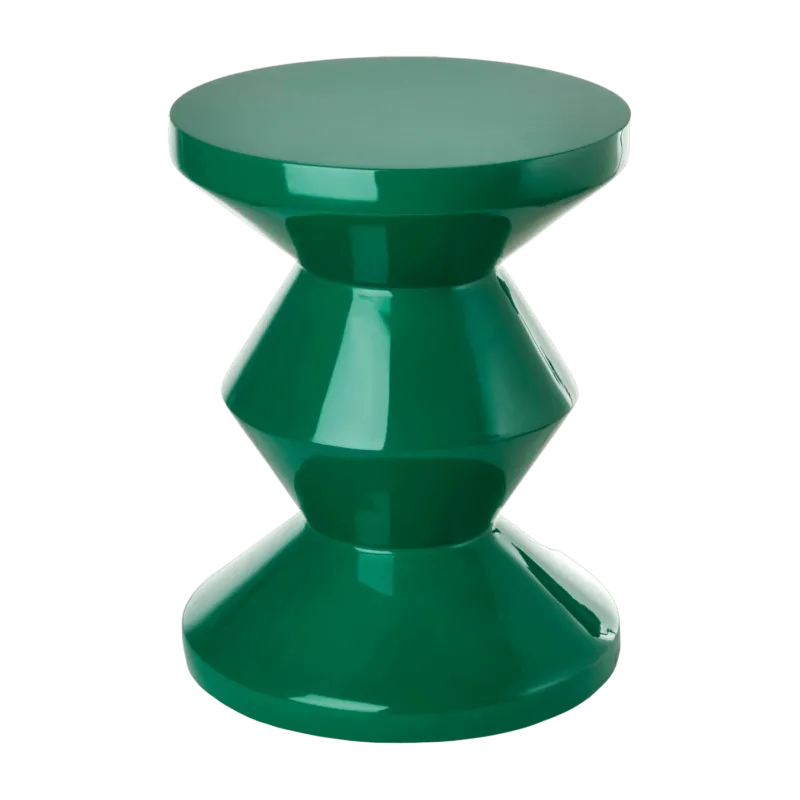 Tabouret vert laqué Zig Zag - Pols Potten - The Cool Republic