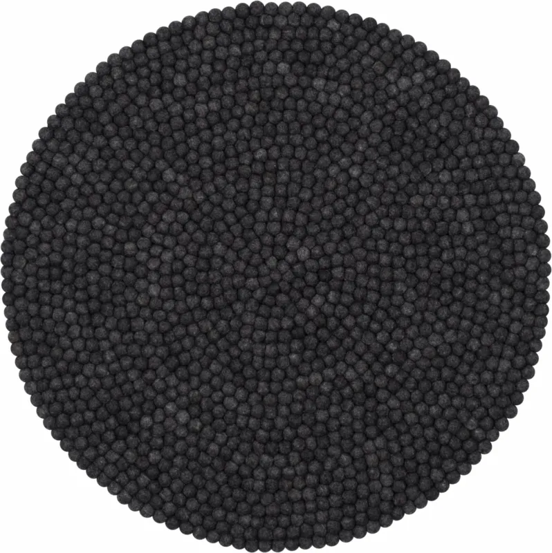 Tapis à boules de feutre anthracite marbré 90 cm Hugo - myfelt - The Cool Republic