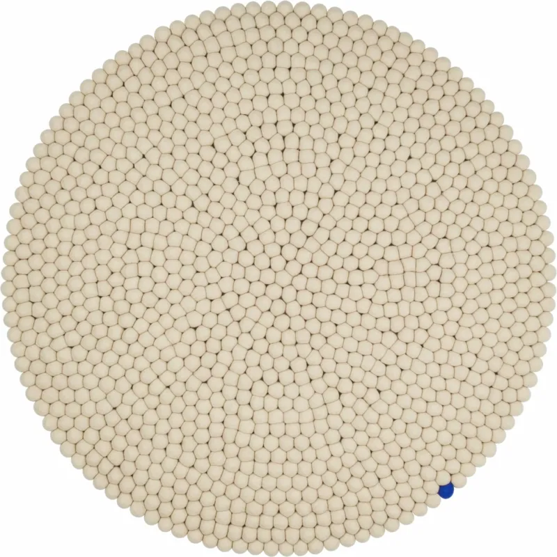 Tapis à boules de feutre beige 120 cm Big One - myfelt - The Cool Republic