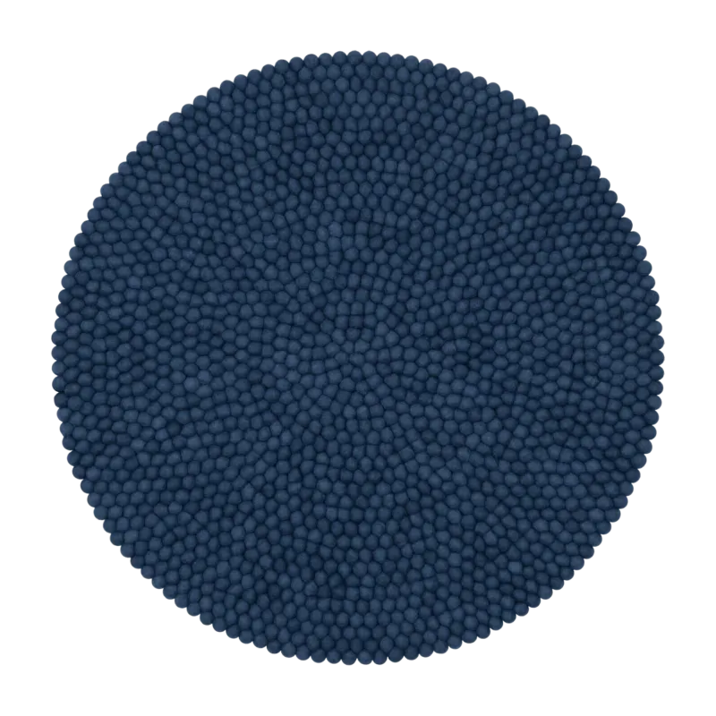 Tapis à boules de feutre bleu foncé 90 cm Alva - myfelt - The Cool Republic