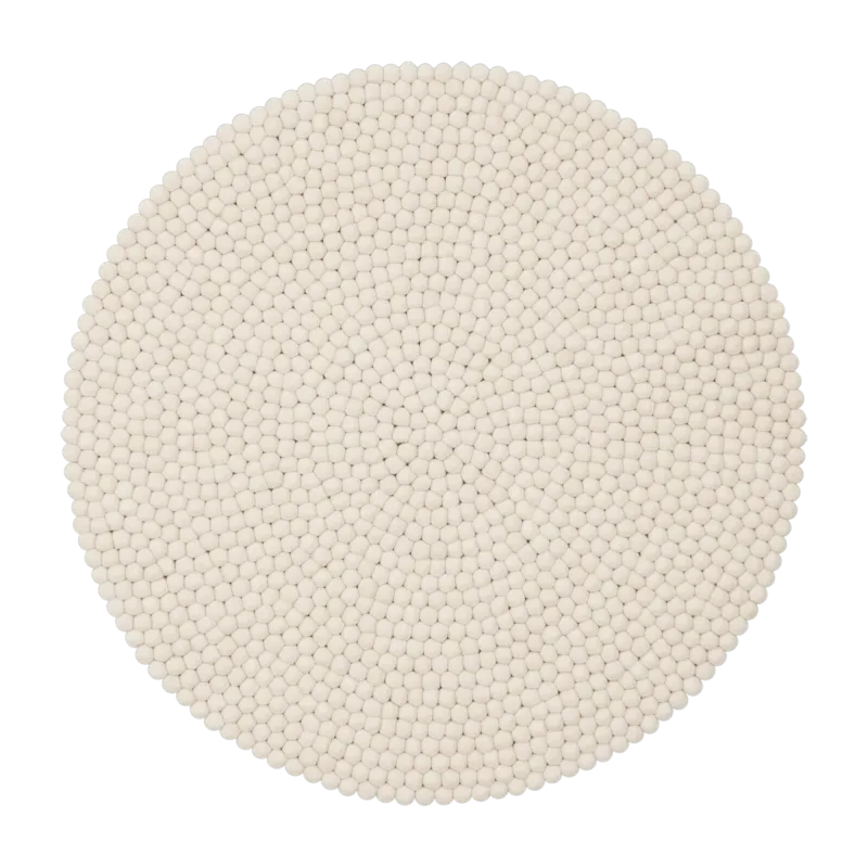 Tapis à boules de feutre écru 90 cm Linéa - myfelt - The Cool Republic