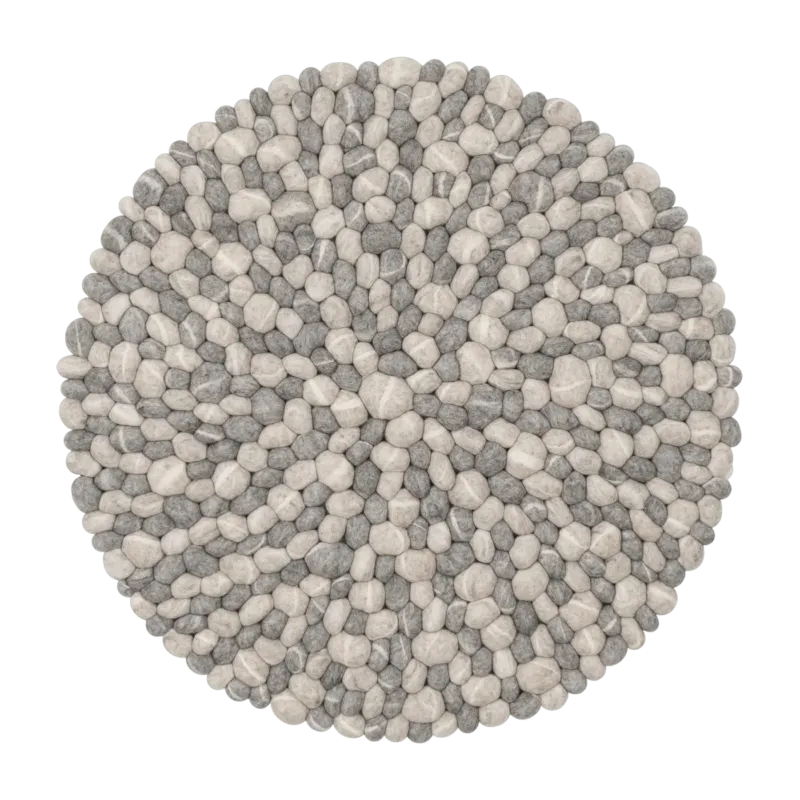 Tapis à boules de feutre effet pierre clair 50 cm Ernie - myfelt - The Cool Republic