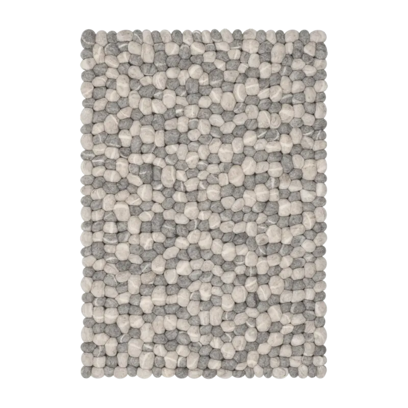 Tapis à boules de feutre effet pierre clair 90x130 cm Ernie - myfelt - The Cool Republic