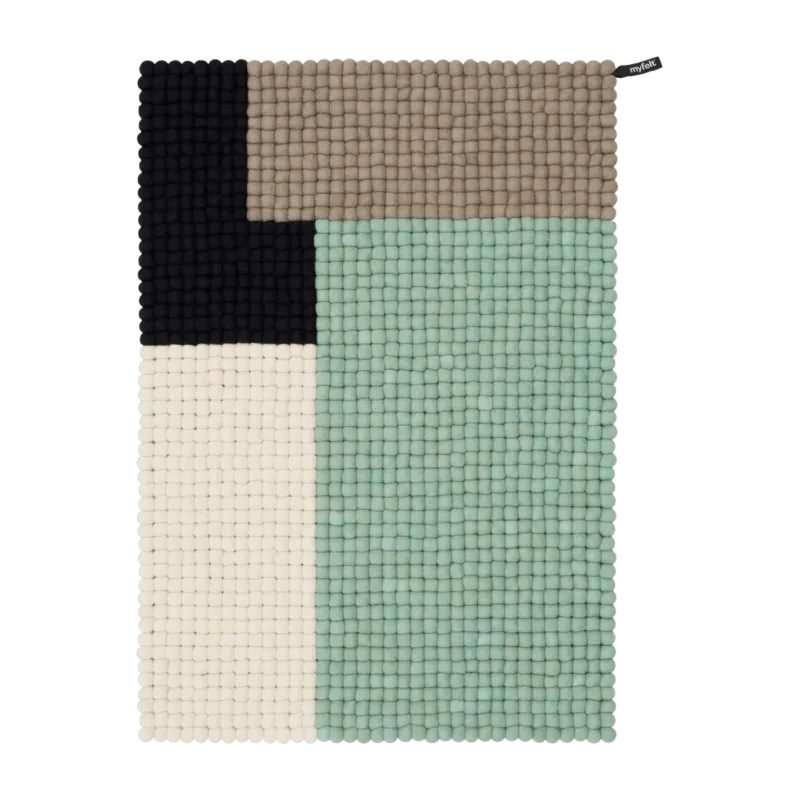 Tapis à boules de feutre menthe 70x100 cm Cube - myfelt - The Cool Republic