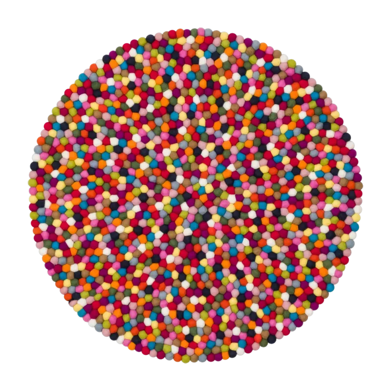 Tapis à boules de feutre multicolore 120 cm Lotte - myfelt - The Cool Republic