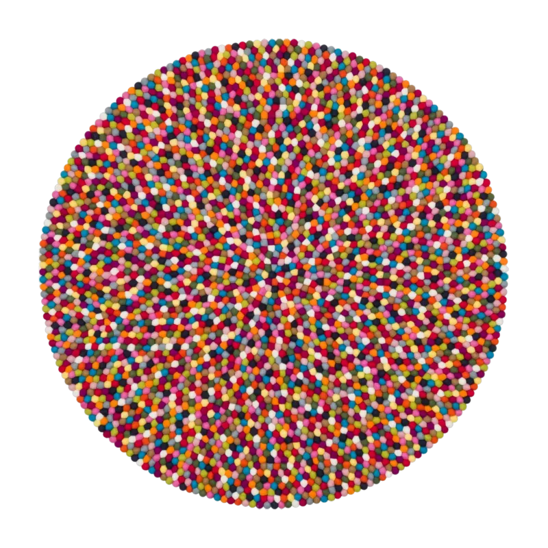 Tapis à boules de feutre multicolore 160 cm Lotte - myfelt - The Cool Republic