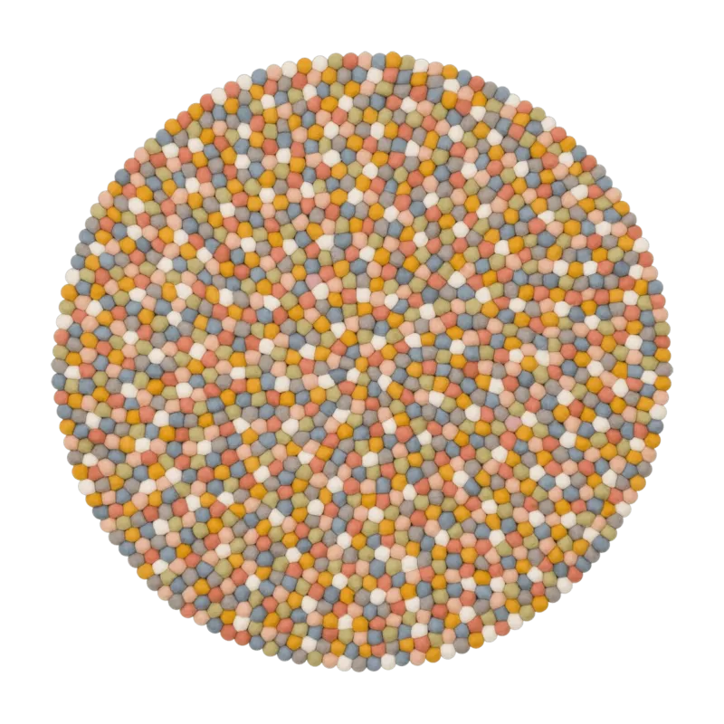 Tapis à boules de feutre multicolore clair 50 cm Liese - myfelt - The Cool Republic