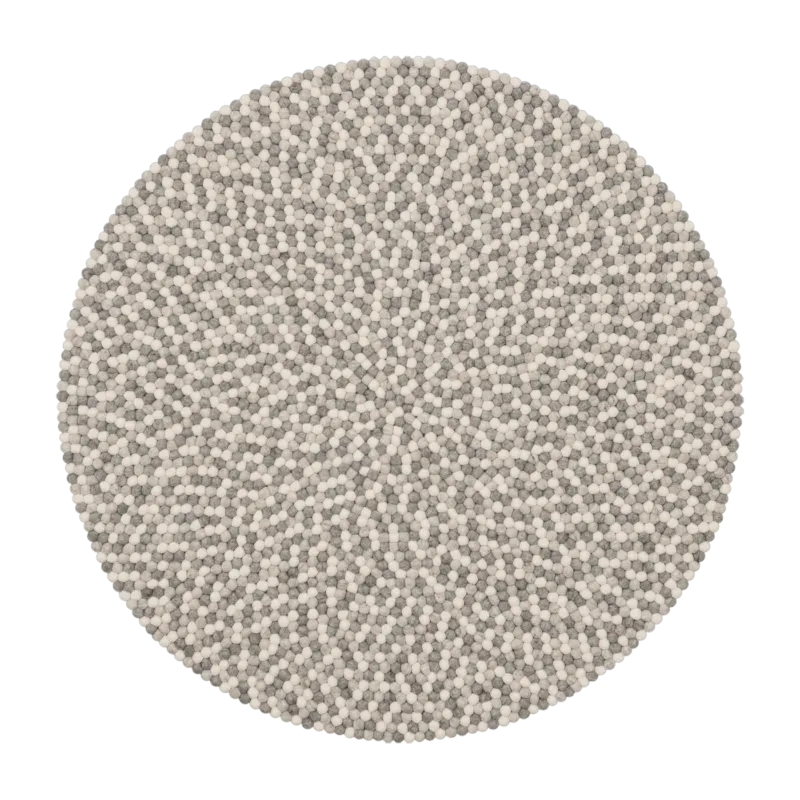 Tapis à boules de feutre multicolore naturel clair 120 cm Hella - myfelt - The Cool Republic