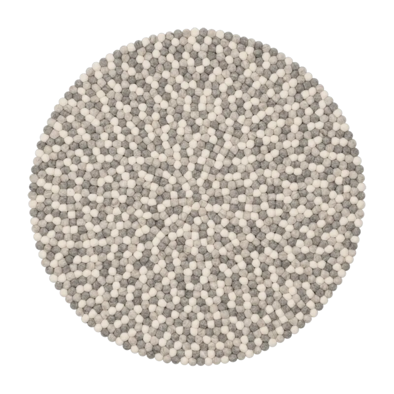 Tapis à boules de feutre multicolore naturel clair 90 cm Hella - myfelt - The Cool Republic