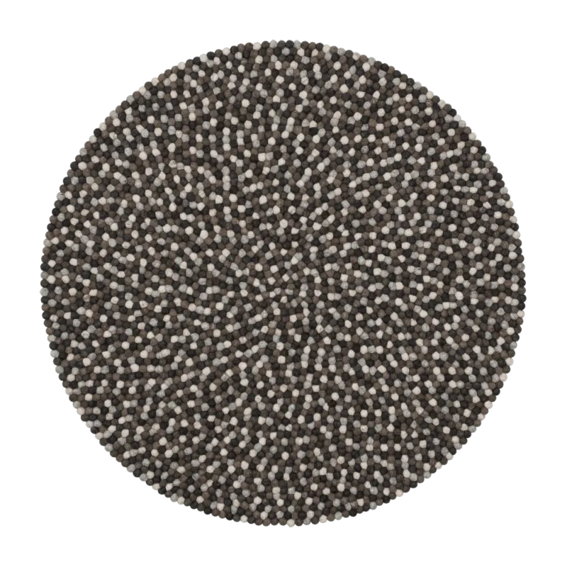 Tapis à boules de feutre multicolore naturel foncé 120 cm Néla - myfelt - The Cool Republic