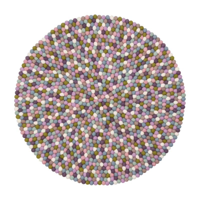 Tapis à boules de feutre multicolore pastel 70 cm Greta - myfelt - The Cool Republic