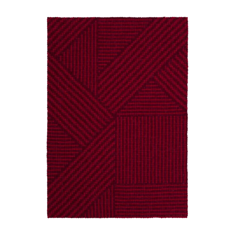 Tapis à boules de feutre rouge bordeaux 160x230 cm Weave - myfelt - The Cool Republic