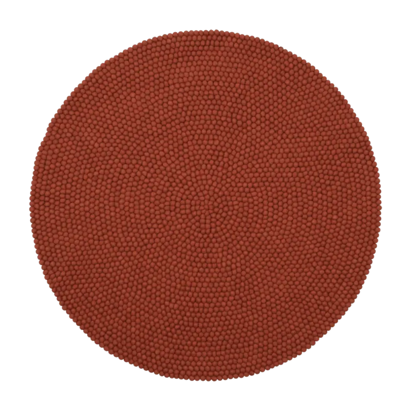 Tapis à boules de feutre rouge brique 120 cm Lora - myfelt - The Cool Republic