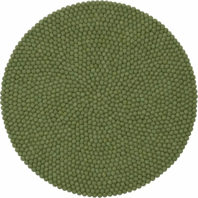 Tapis à boules de feutre vert 90 cm Kaspar - myfelt - The Cool Republic