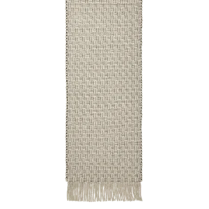 Tapis de couloir rectangulaire en laine et coton blanc et noir 80 x 200 cm Udo - Ferm Living - The Cool Republic