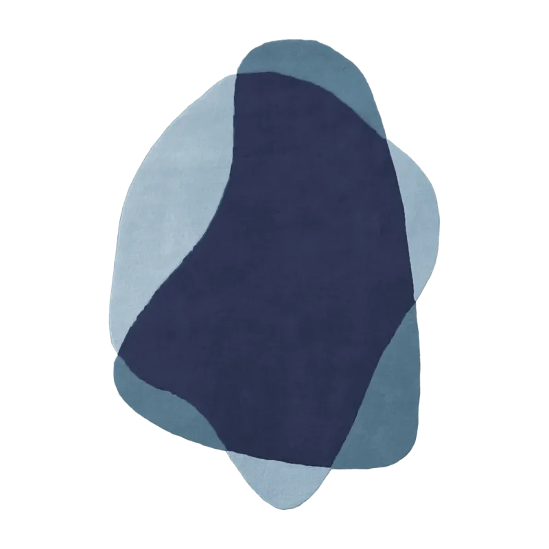 Tapis en laine bleu gris 220x180 cm Serge - Hartô - The Cool Republic