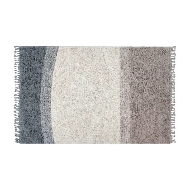 Tapis en laine bleu gris lavable 140x200 cm Free Your Soul - Lorena Canals - The Cool Republic