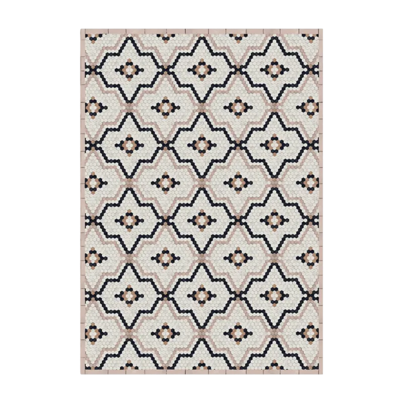 Tapis en vinyle beige 140x200 cm Tomettes - Edito - The Cool Republic