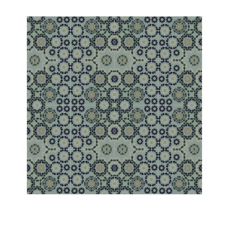 Tapis en vinyle bleu et vert 180x140 cm Tanger - Edito - The Cool Republic