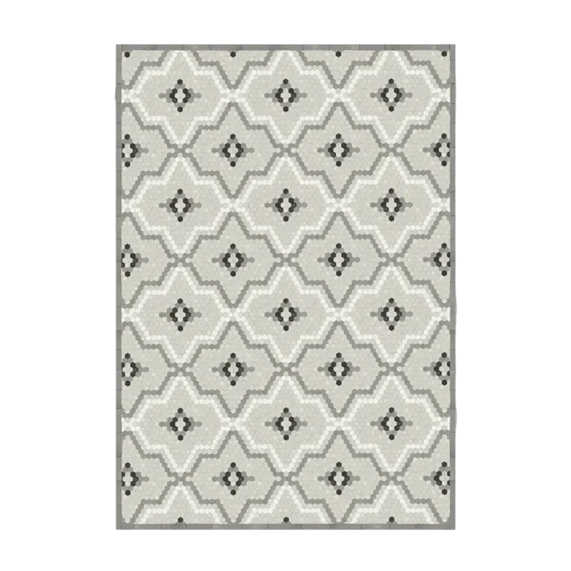 Tapis en vinyle gris 140x200 cm Tomettes - Edito - The Cool Republic
