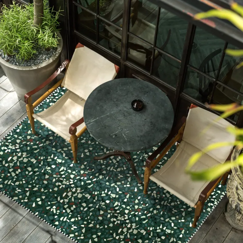 Tapis en vinyle vert 200x140 cm Terrazzo - Edito - The Cool Republic