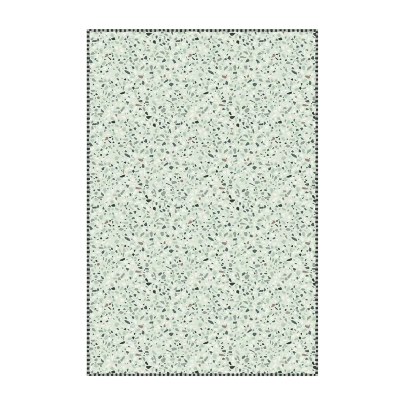 Tapis en vinyle vert pastel 60x90 cm Terrazzo - Edito - The Cool Republic
