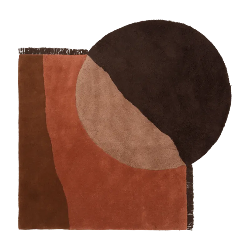 Tapis graphique marron 180x140 cm View - Ferm Living - The Cool Republic